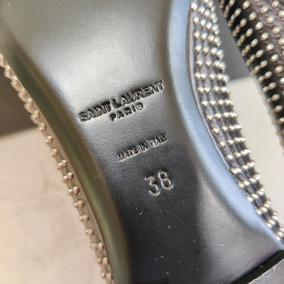 SAINT LAURENT Studded Black Ballet Flats - Picture 11 of 14